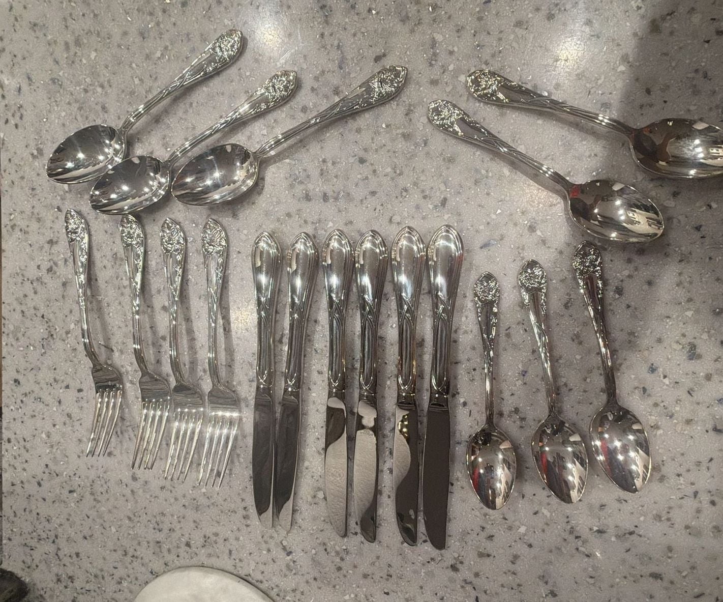 Gorham Stainless Flatware Set Ornate Floral Pattern Cutlery Lot