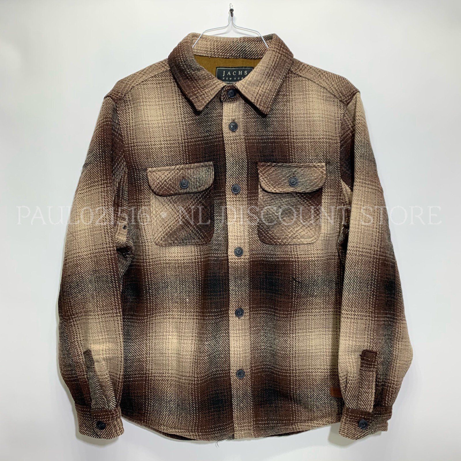 JACHS Men\'s Premium Shirt Wool Blend Jacket w Inside Pocket ~ Brown ~ M XL XXL JACHS Men\'s Premium Shirt Wool Blend Jacket w Inside Pocket ~ Brown ~ M XL XXL