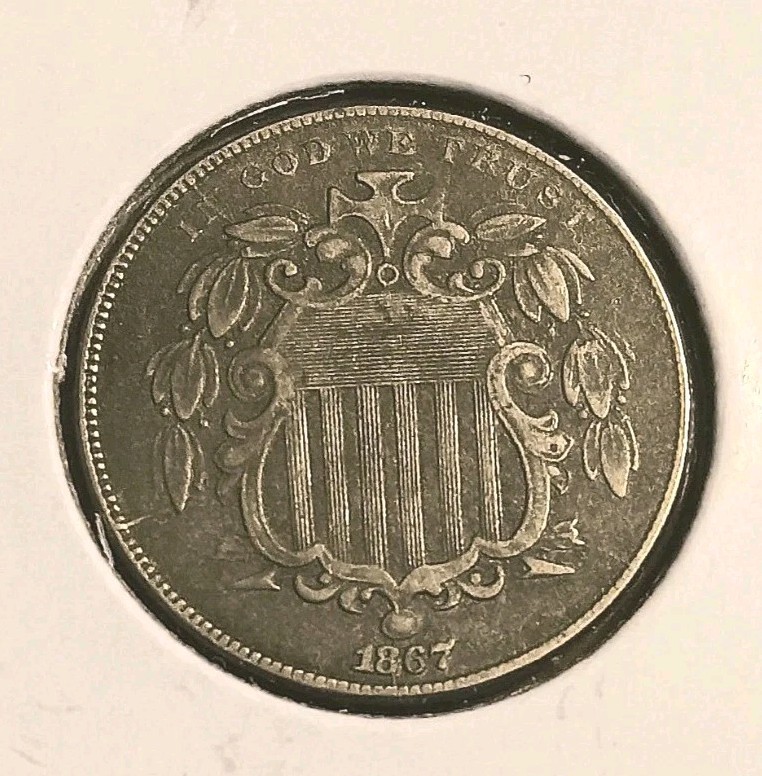 1867 5C Shielded Nickel (NO RAYS) 1867 5C Shielded Nickel (NO RAYS)