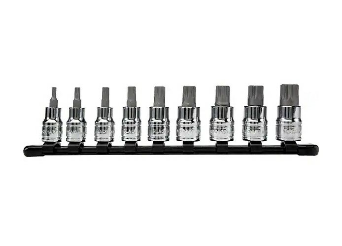 9pc Proto Blackhawk XZN Triple Square 12 Point Spline Bit Socket Set HW-9509TS