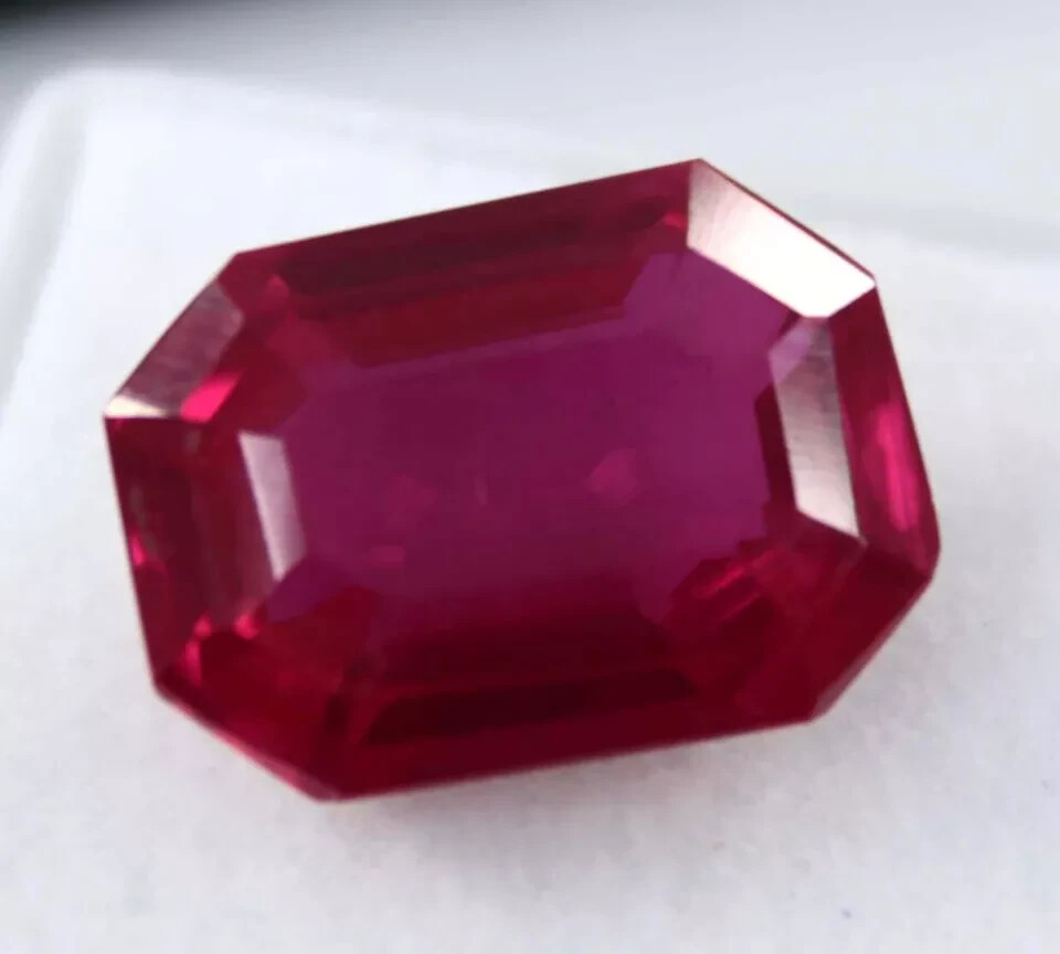 Mozambique Blood Red Beautiful Ruby 8-10 Ct Emerald Cut Natural Loose Gemstone