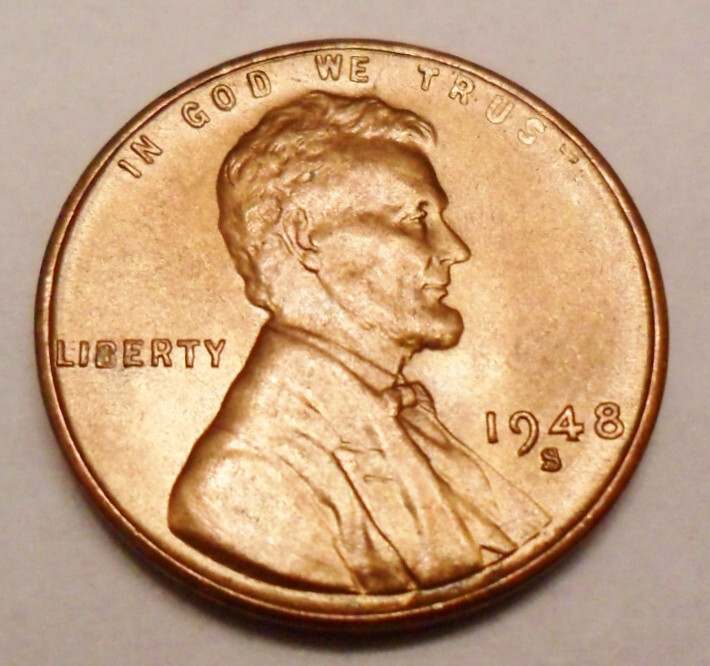 1948 S Lincoln Wheat Cent / Penny  AVE CIRCULATED  **FREE SHIPPING**