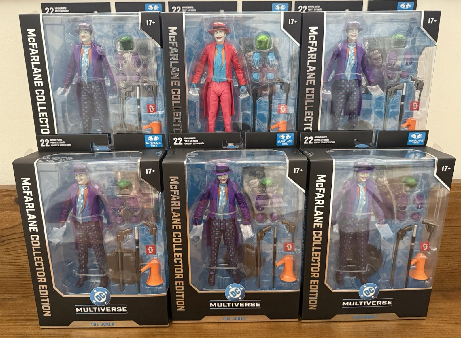 McFarlane DC Multiverse Case of 6 Joker BATMAN 89 1989 Collector Edition W/Chase McFarlane DC Multiverse Case of 6 Joker BATMAN 89 1989 Collector Edition W/Chase