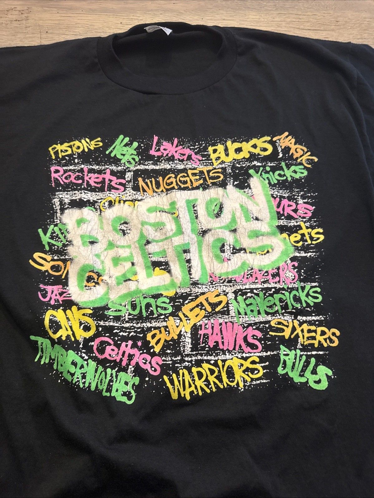 EXTREMELY RARE Vintage Late 80s Swingster Boston Celtics Graffiti Tshirt Mens XL EXTREMELY RARE Vintage Late 80s Swingster Boston Celtics Graffiti Tshirt Mens XL