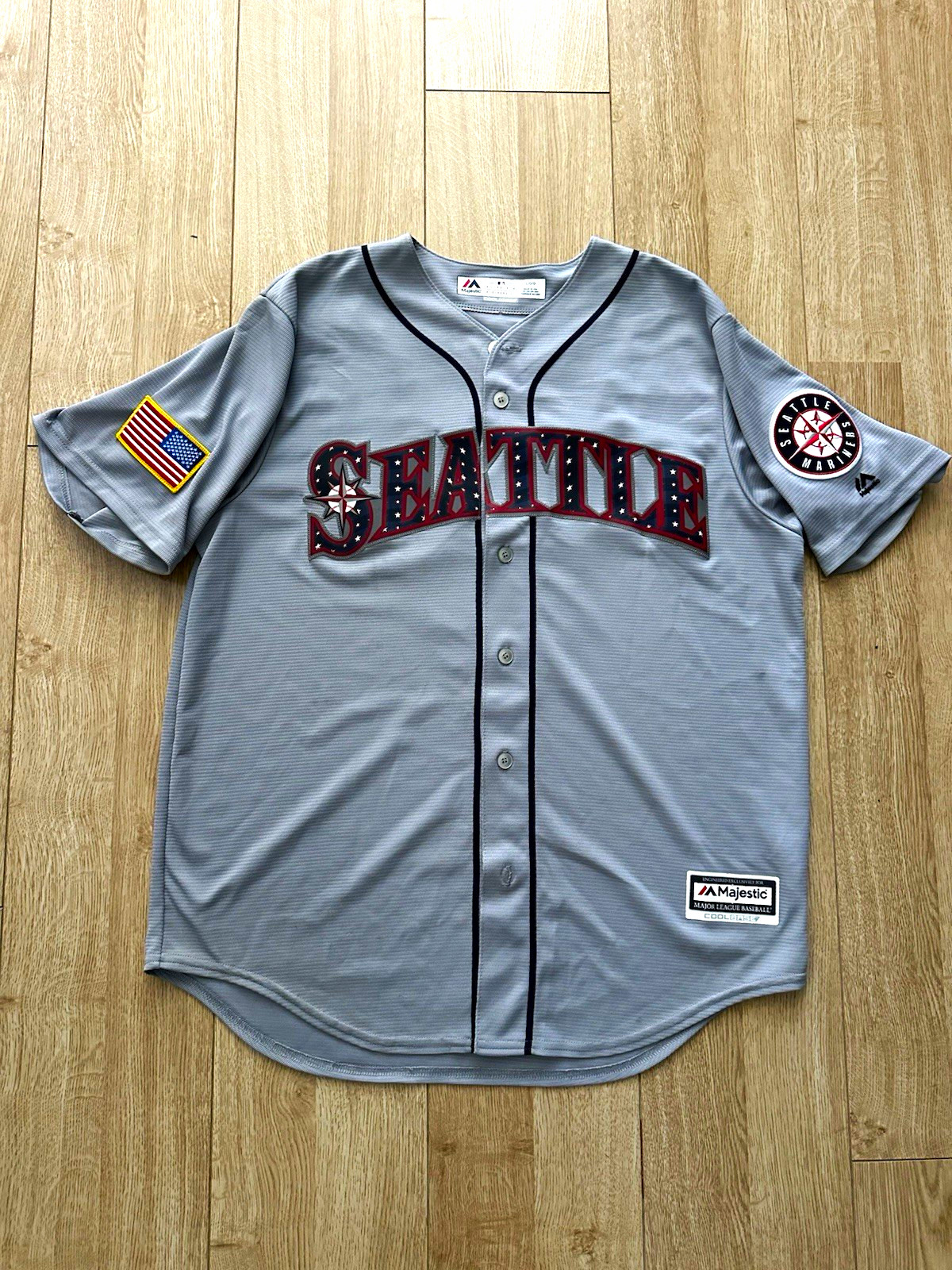 Majestic Seattle Mariners Mitch Haniger #17 July 4th Baseball Jersey Men's Large