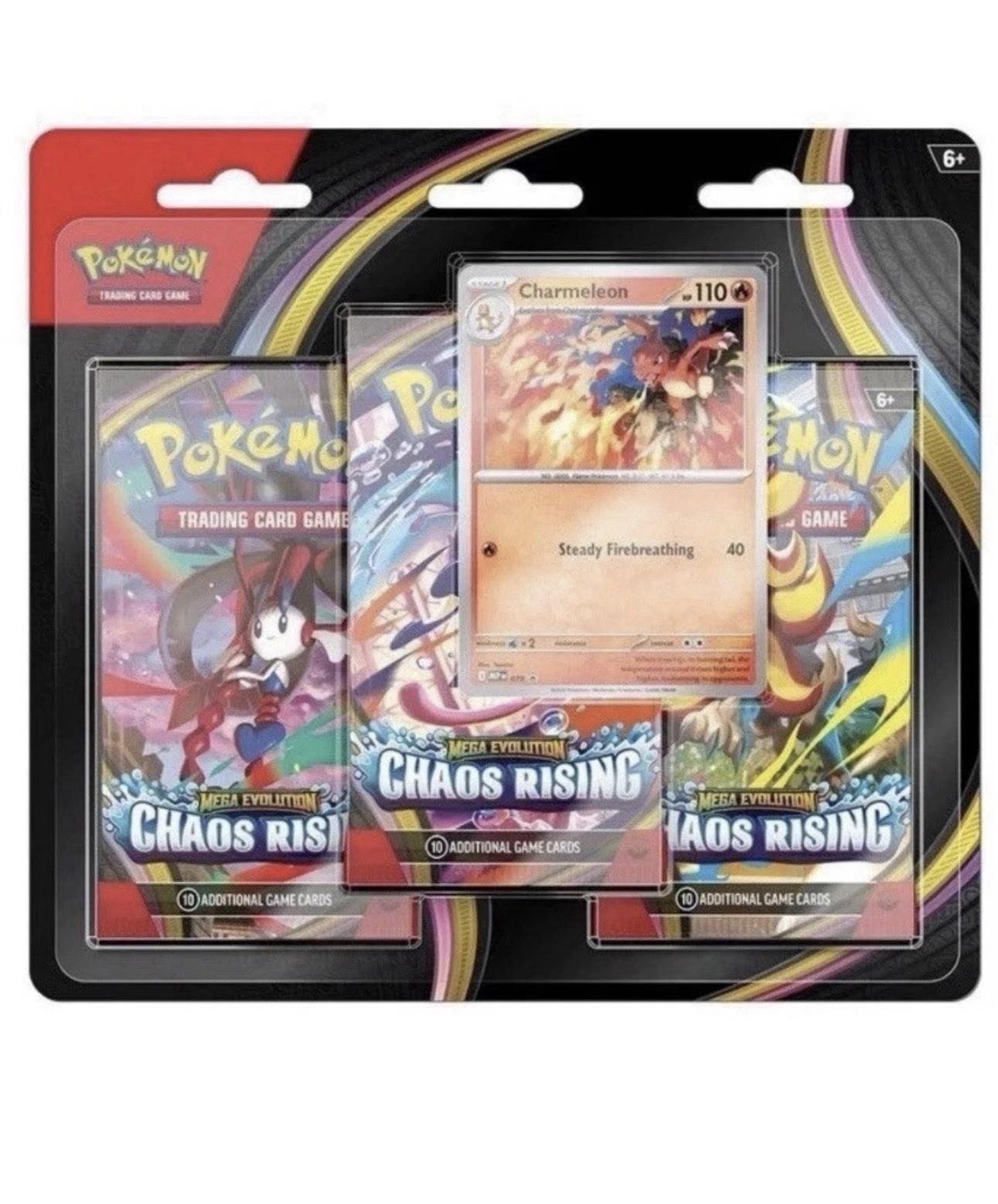 Pokemon TCG ME04 Chaos Rising 3 Pack Blister Charmeleon Sealed New 