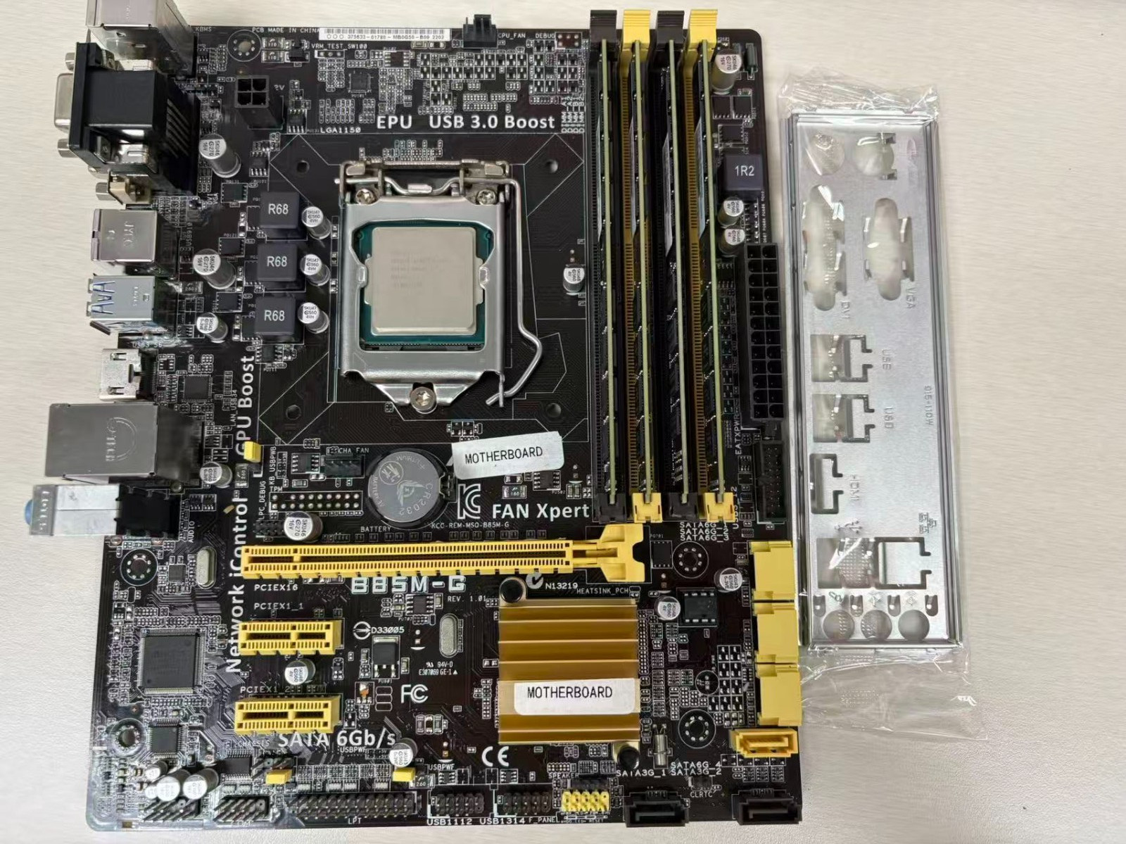 B85M-G LGA1150 mATX Motherboard w/ 4th Gen i7 CPU 32GB (4x8GB) I/O Shield