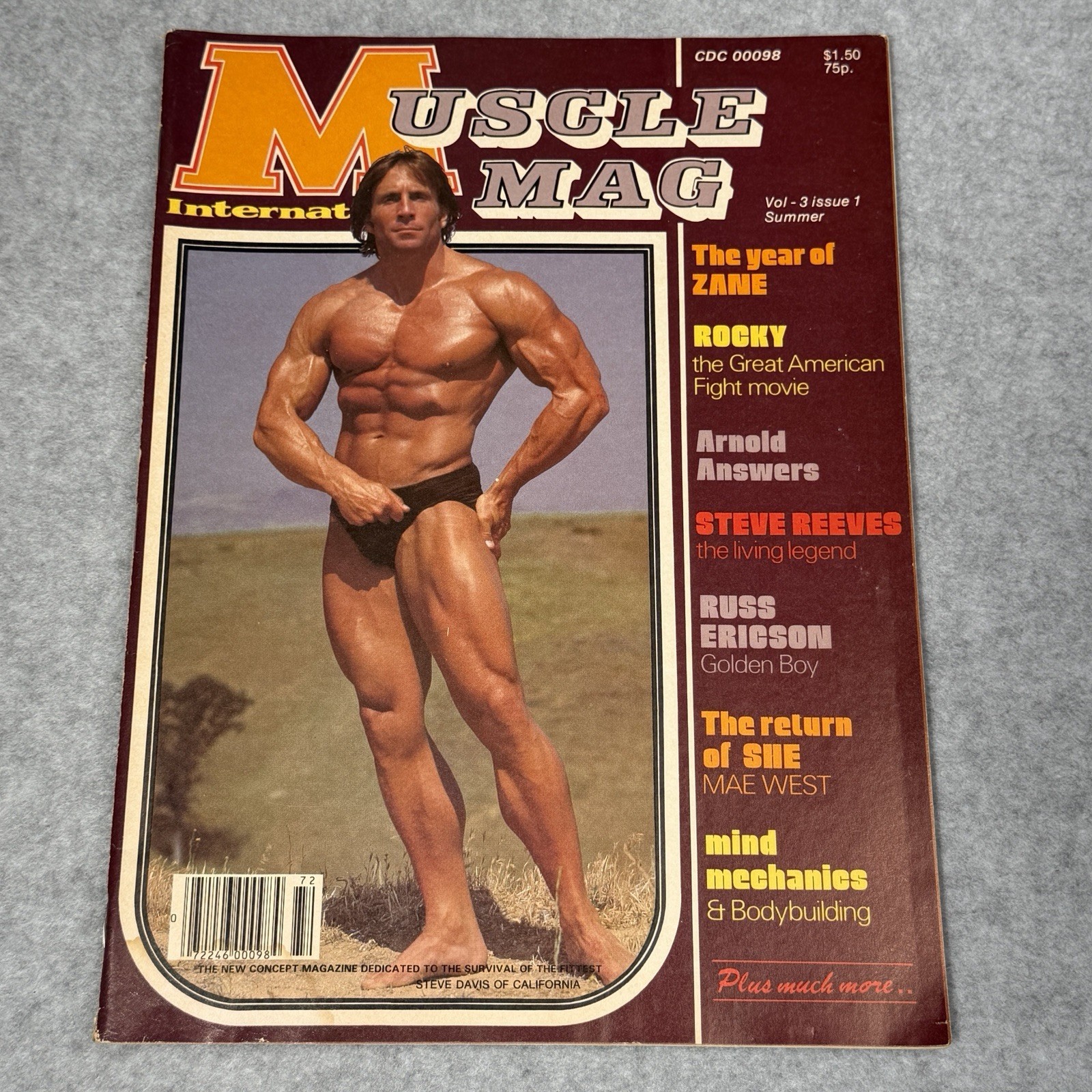 1977 MuscleMag Vintage Bodybuilding Muscle Magazine Steve Davis Steve Reeves
