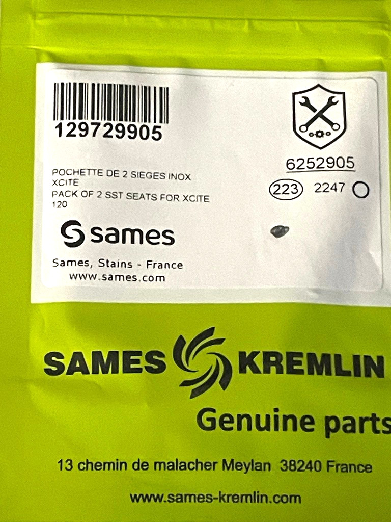 SAMES KREMLIN XCITE GUN STAINLESS SEATS AND SEALS OEM NIB 129-729-905