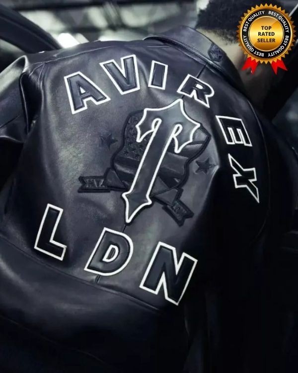 Men's Avirex Black Real Bomber American Flight Jacket Real Leather Jacket Men