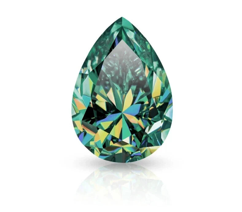 3.50 CT Natural Green Diamond Pear Cut 9x12 mm VVS1 D Grade IDGL Certified