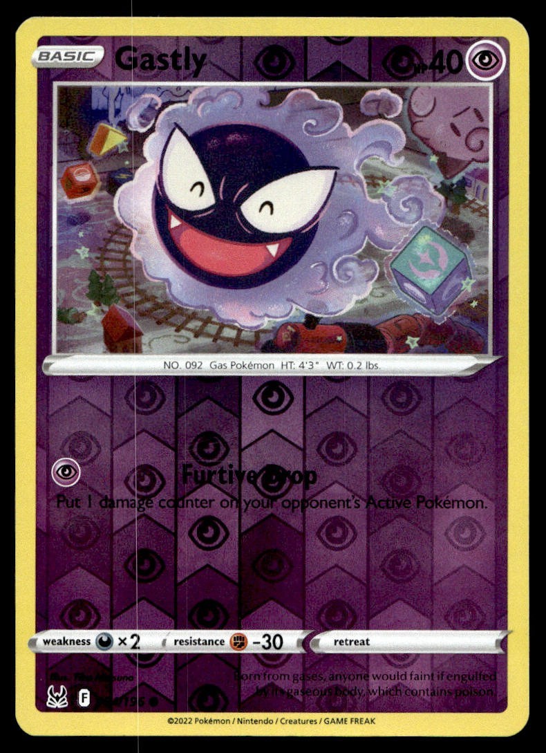 Gastly 64/196 Pokemon Card Lost Origin Common 40 HP Rev Holo Lightly Played LU Gastly 64/196 Pokemon Card Lost Origin Common 40 HP Rev Holo Lightly Played LU