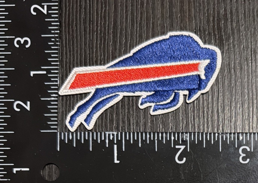 BUFFALO BILLS NFL FOOTBALL IRON ON EMBROIDERED PATCH, RULER IN PHOTO BUFFALO BILLS NFL FOOTBALL IRON ON EMBROIDERED PATCH, RULER IN PHOTO
