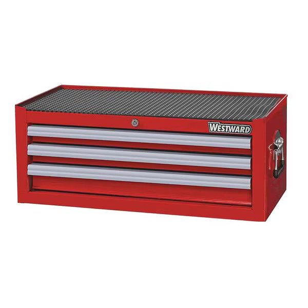 Westward WESTWARD Intermediate Chest, 3-Drawers, Powder Coated Red, 26.5\
