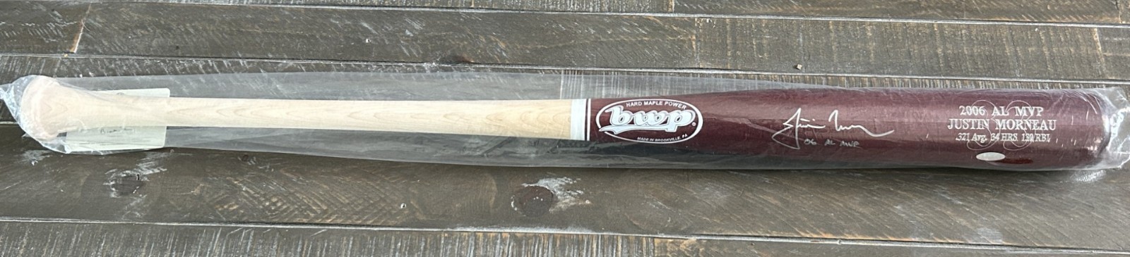 Justin Morneau BWP Signed / Autographed Baseball Bat MLB 2006 AL MVP Steiner COA