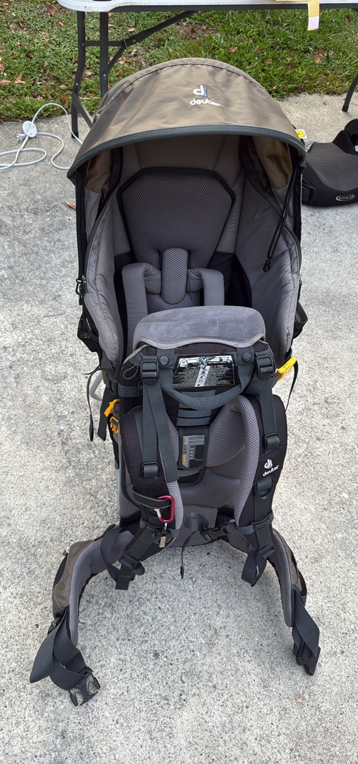 Deuter Baby Backpack Toddler Carrier Sun/Rain Cover Gray/Black