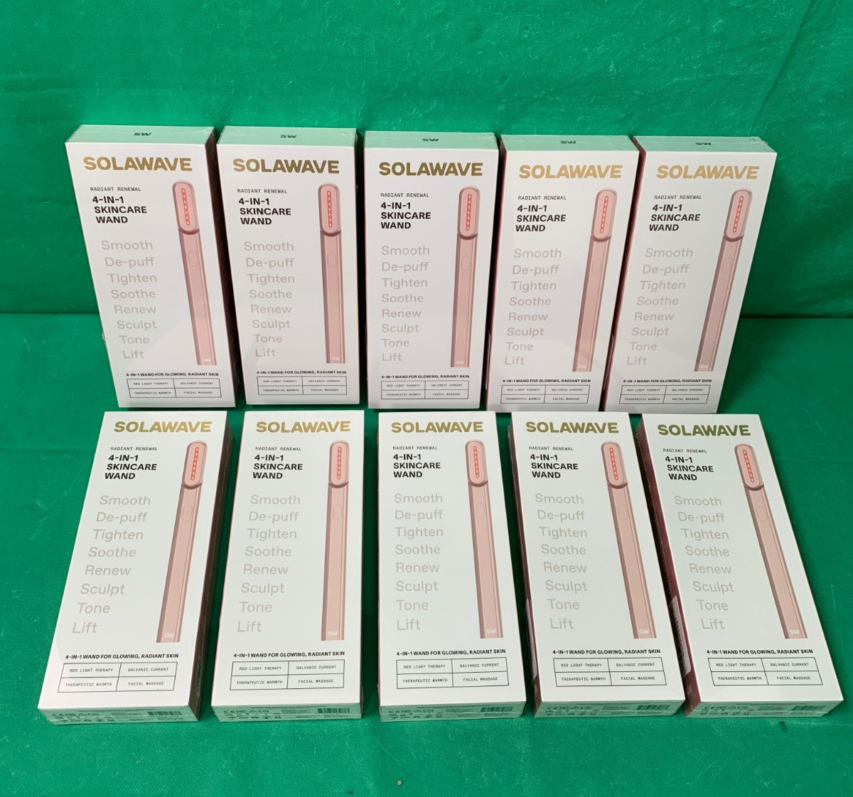 Solawave Radiant Renewal 4-in-1 Skincare Wand w/ Case - Rose Gold (LOT OF 10)