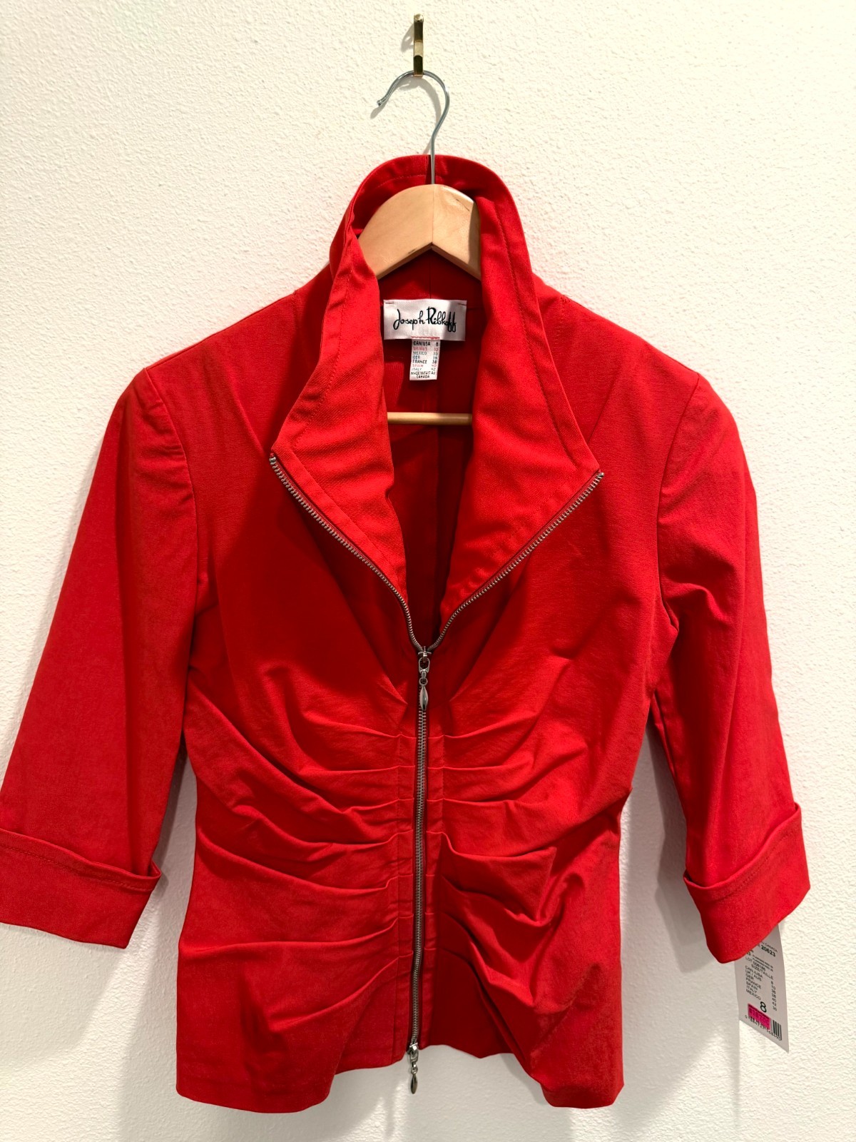 Joseph Ribkoff Red Zipper Top 
