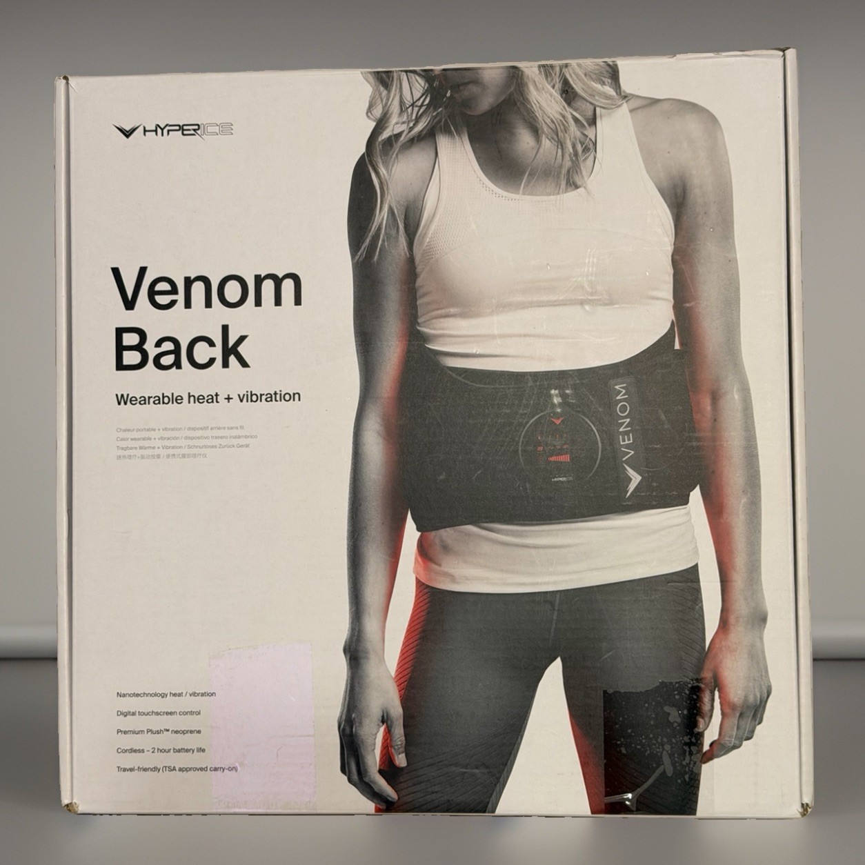 HYPERICE Venom Wearable Heat Vibration Back Device 20000 024-00 W/ CHARGER HYPERICE Venom Wearable Heat Vibration Back Device 20000 024-00 W/ CHARGER