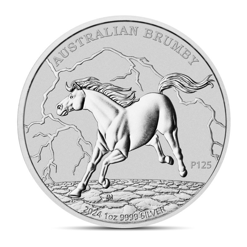 2024 1 oz Australia Brumby (Horse) Silver Coin (BU) in Factory Capsule