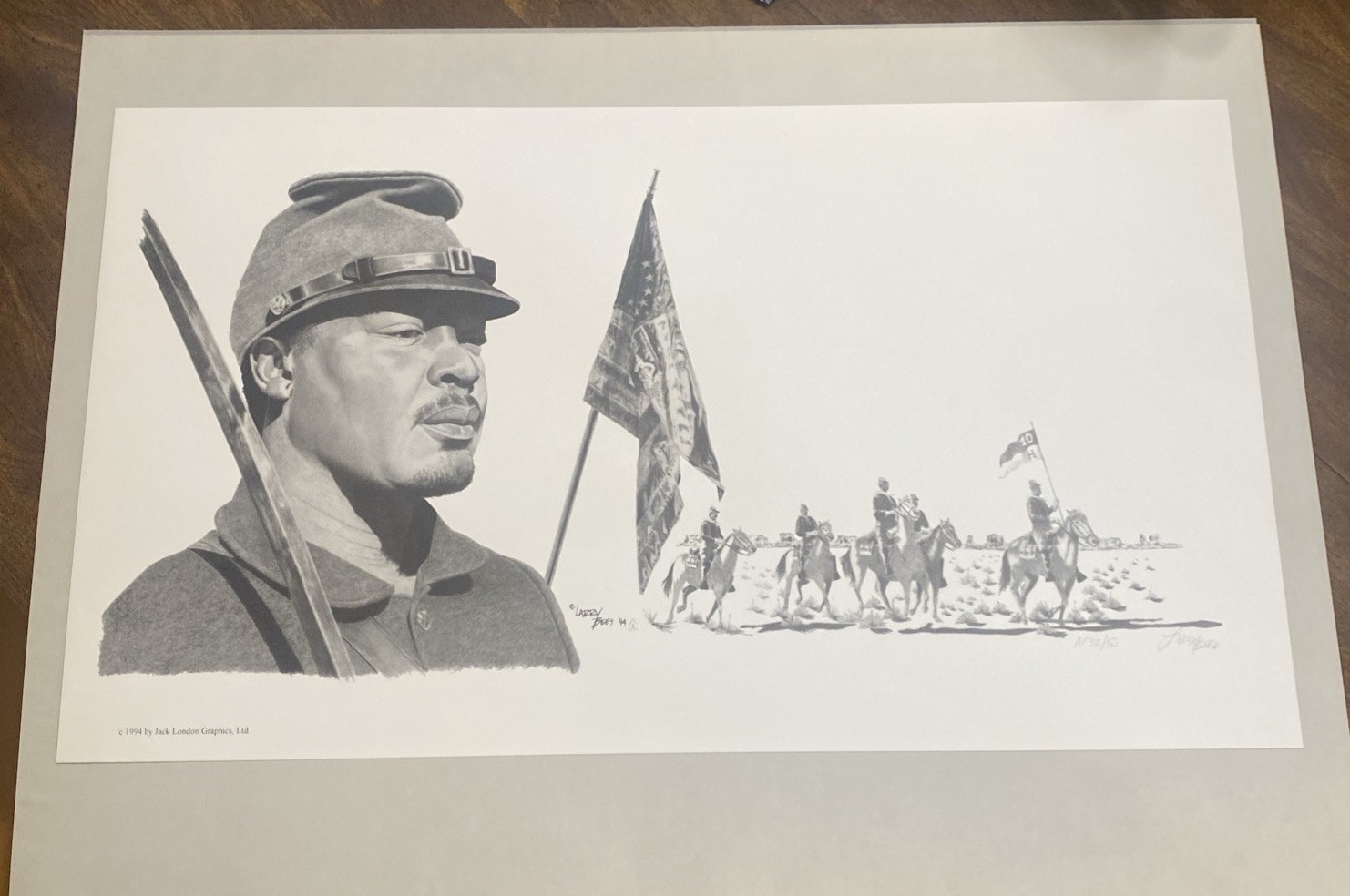 MINT Condition 1994 Western Art Buffalo Soldiers Larry Bees Signed #32 of 50 MINT Condition 1994 Western Art Buffalo Soldiers Larry Bees Signed #32 of 50