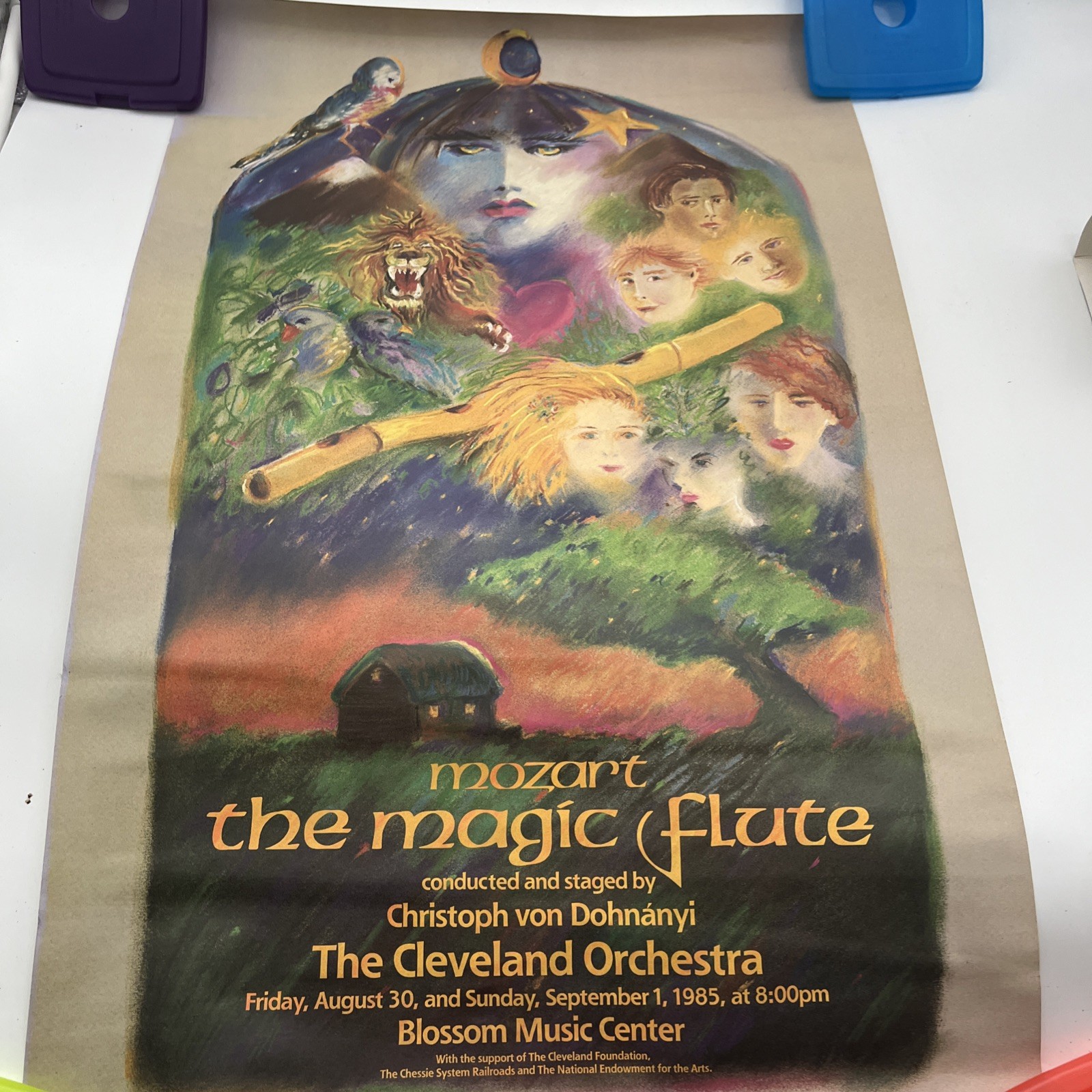 Mozart The Magic Flute Cleveland Orchestra Blossom Music Center 1985 Poster