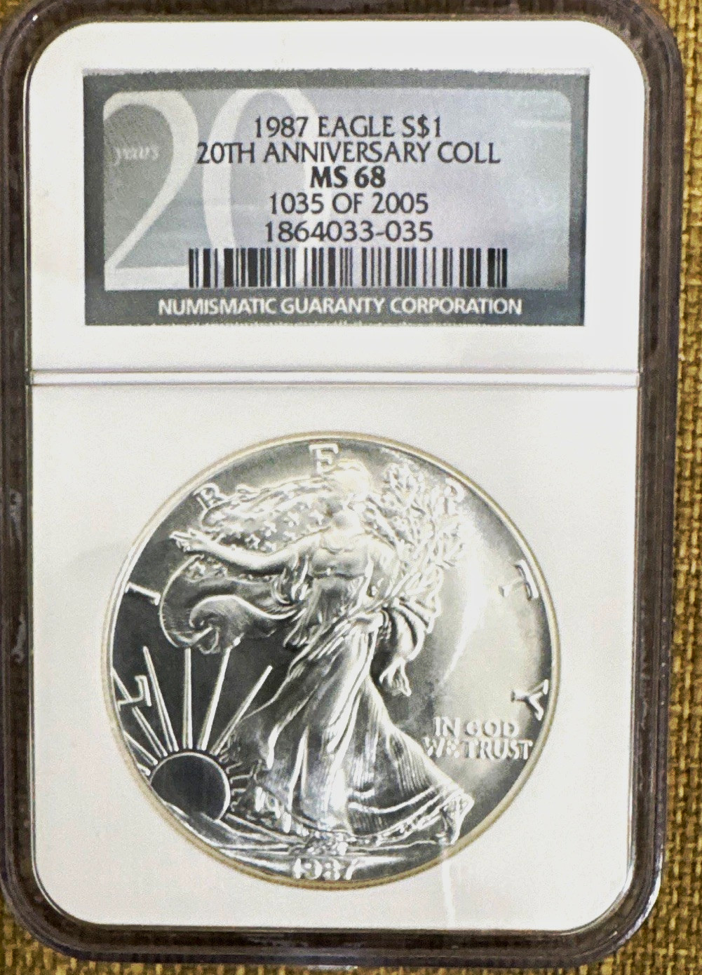 U.S. Mint 1987 American Silver Eagle $1 1 oz .999 NGC MS68 1864033-035