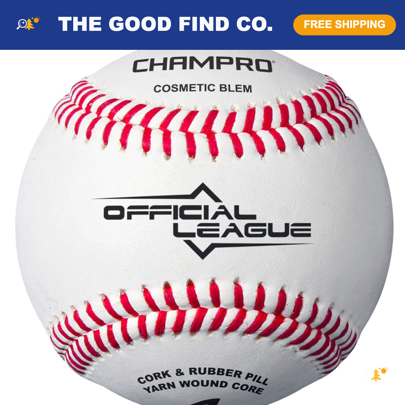 Official League Leather Baseball - Cosmetic Blemish, Game Ready, Durable Quality