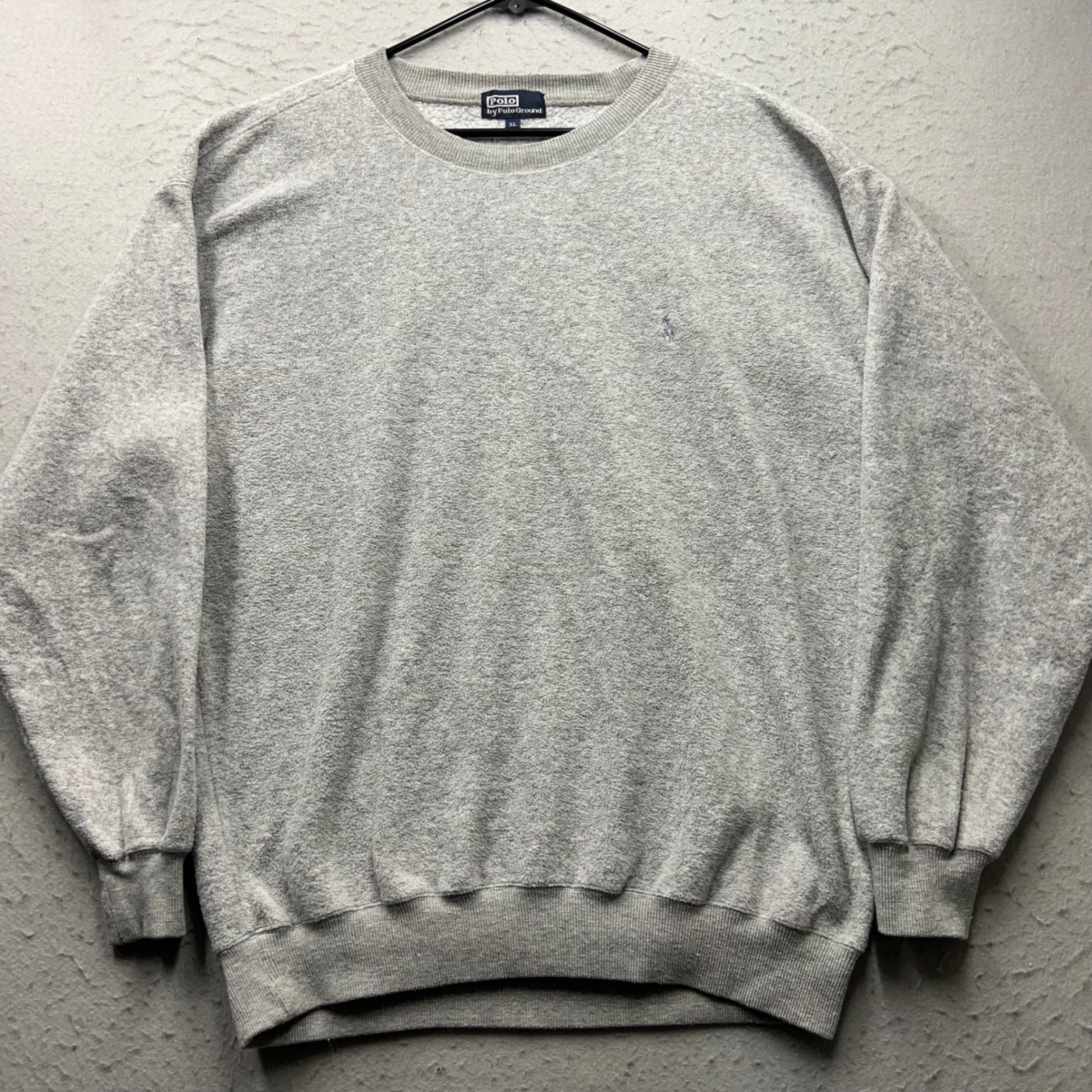 Vintage Polo by Polo Ground Fleeced Sweatshirt Mens XL Grey Embroidered Pony