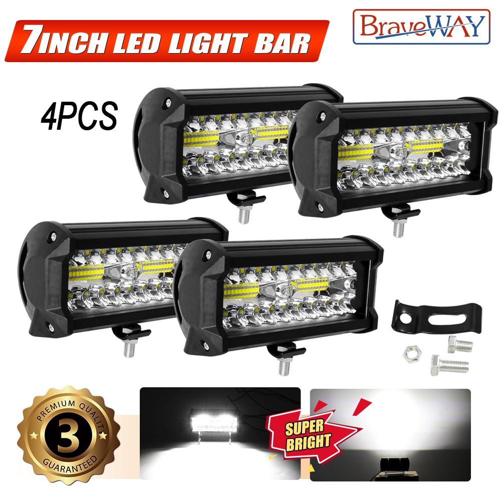 4×7inch LED 2400W Work Light Bar Flood Spot Combo Fog Lamp Offroad Driving Truck