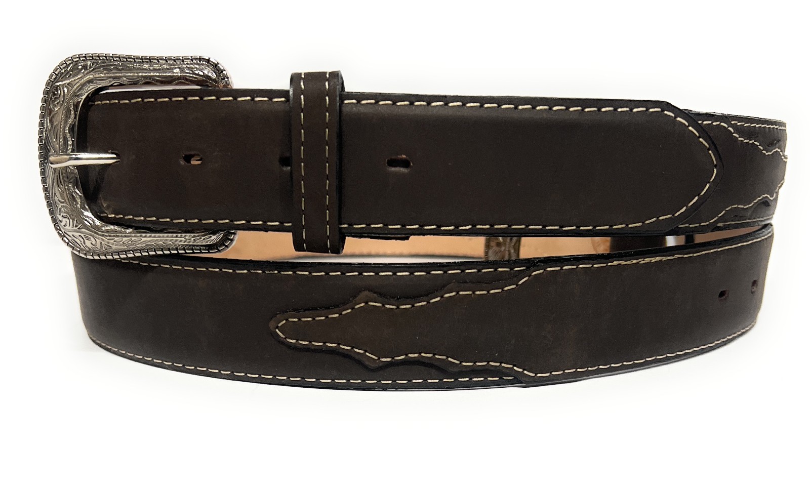 MEN\'S WESTERN LEATHER BELT. COWBOY RODEO NUBUCK LEATHER BELT , Cinto Vaquero