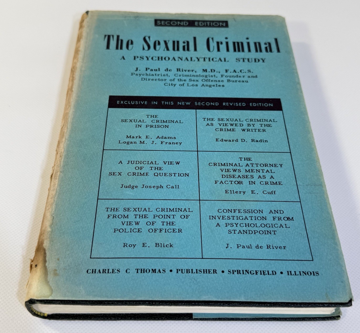 Vintage 1956 The Sexual Criminal : A Psychoanalytical Study Paul De River HC
