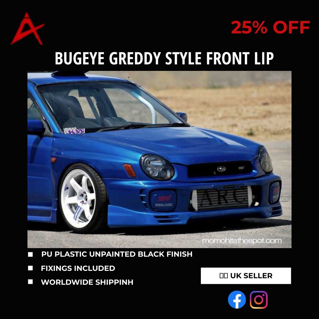For 02 03 Subaru Impreza Bugeye Model Front Plastic Bumper Splitter Spoiler Lip