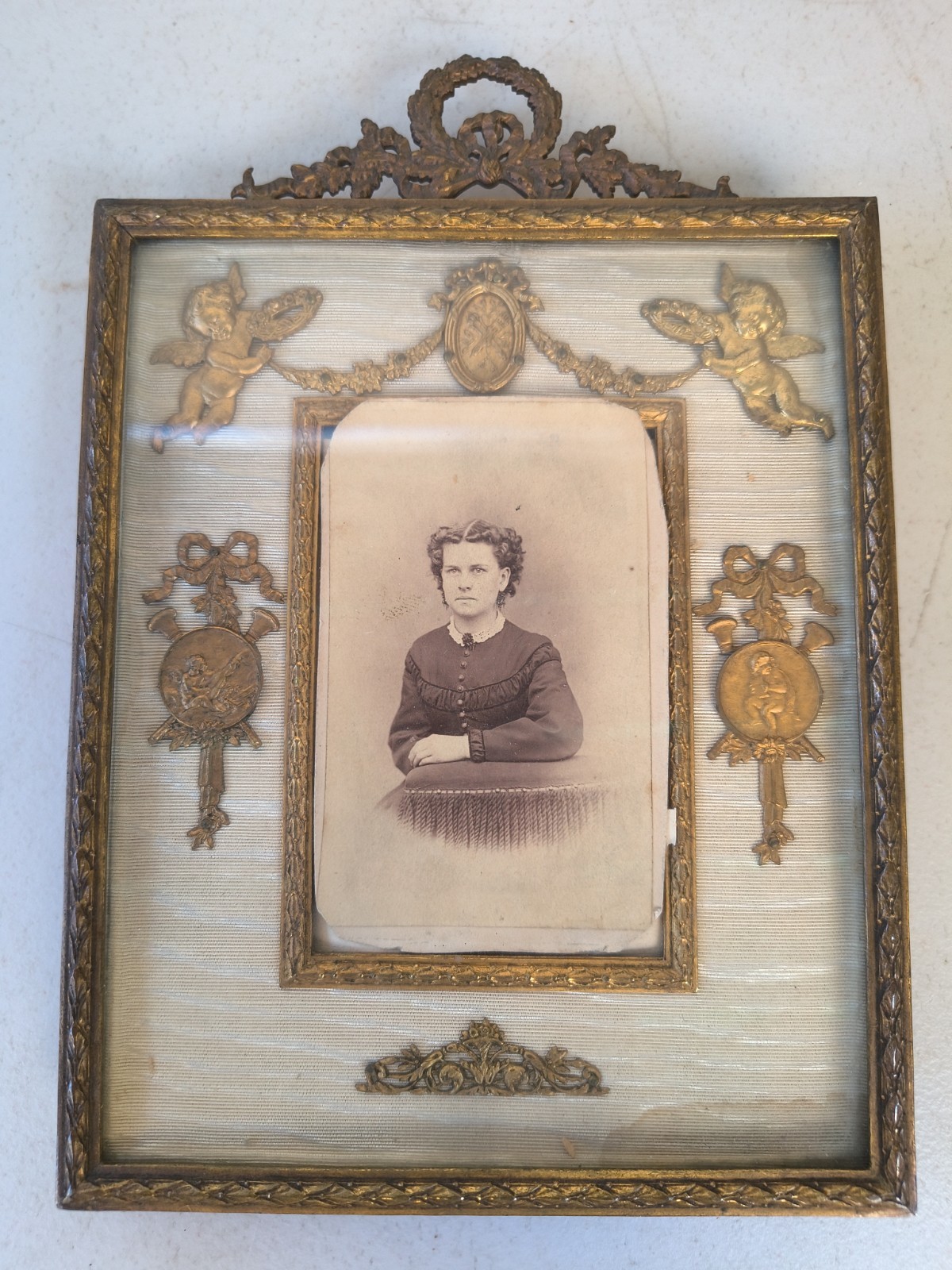 Antique French Louis XVI Gilt Ormolu Picture Frame Stern Brothers New York