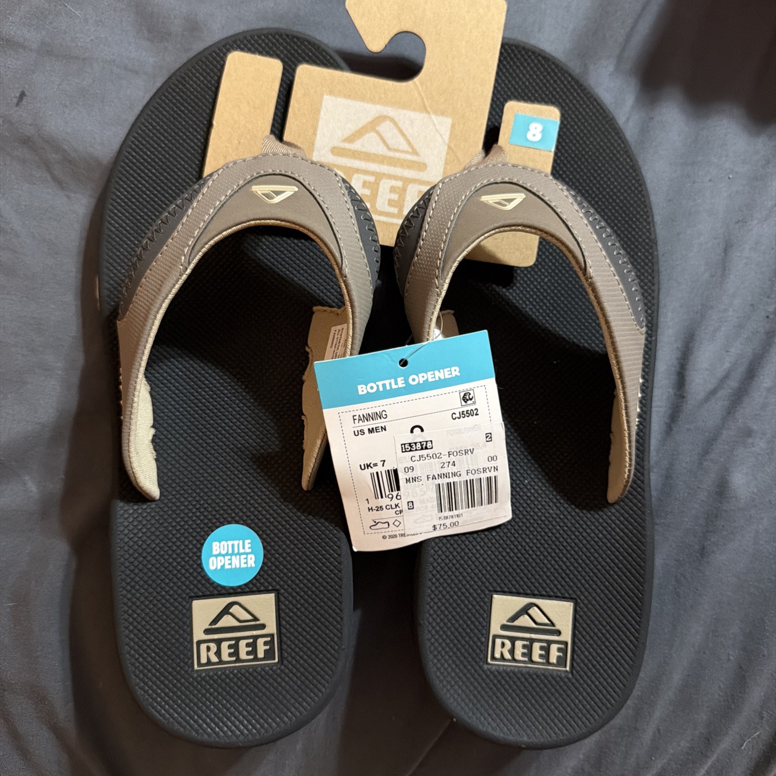 Reef Cushion Fanning Sandals Mens 8 Brown NWT Bottle Opener Flip Flops Reef Cushion Fanning Sandals Mens 8 Brown NWT Bottle Opener Flip Flops