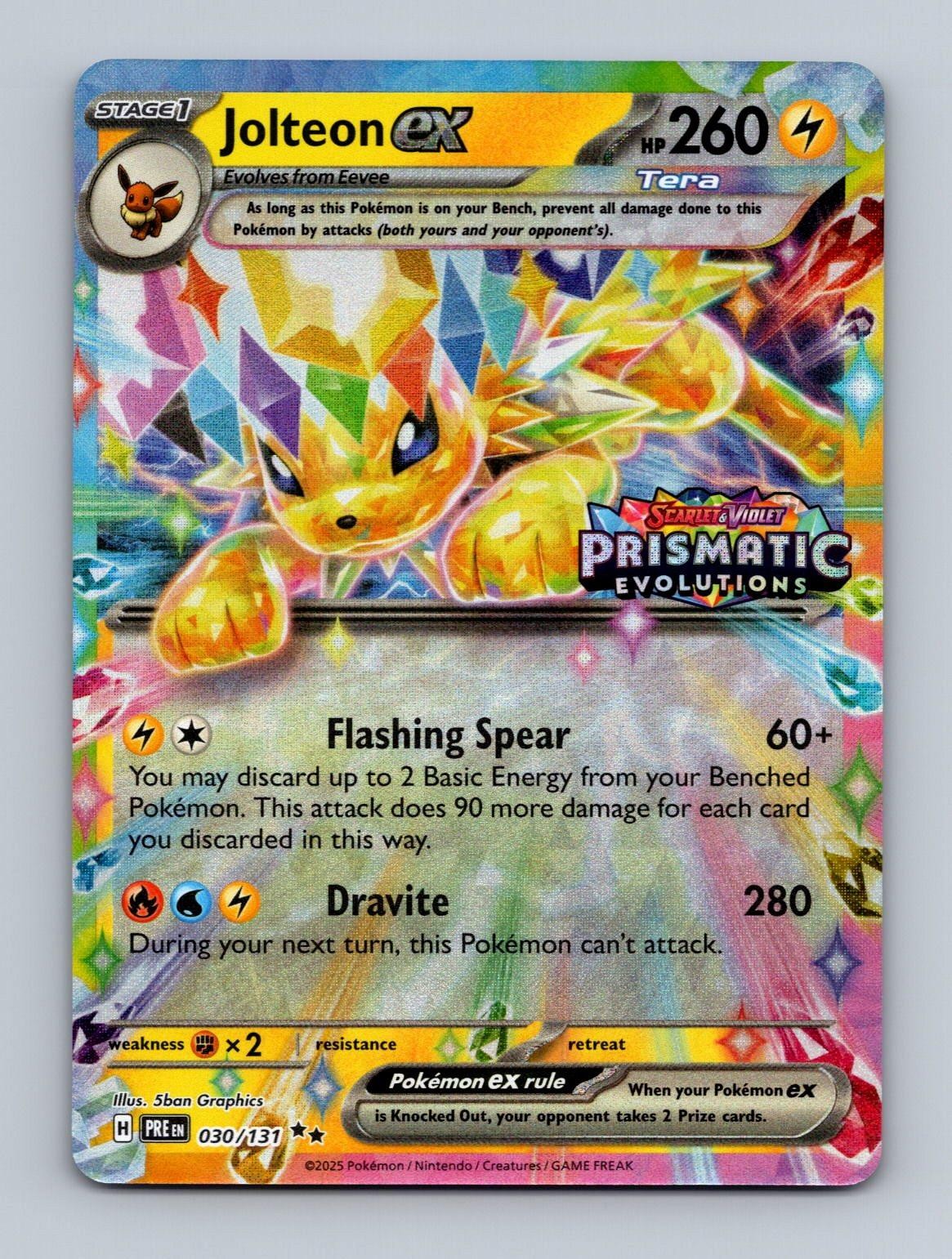 Jolteon ex (Prismatic Evolutions Stamp) 030/131 Holo  NM