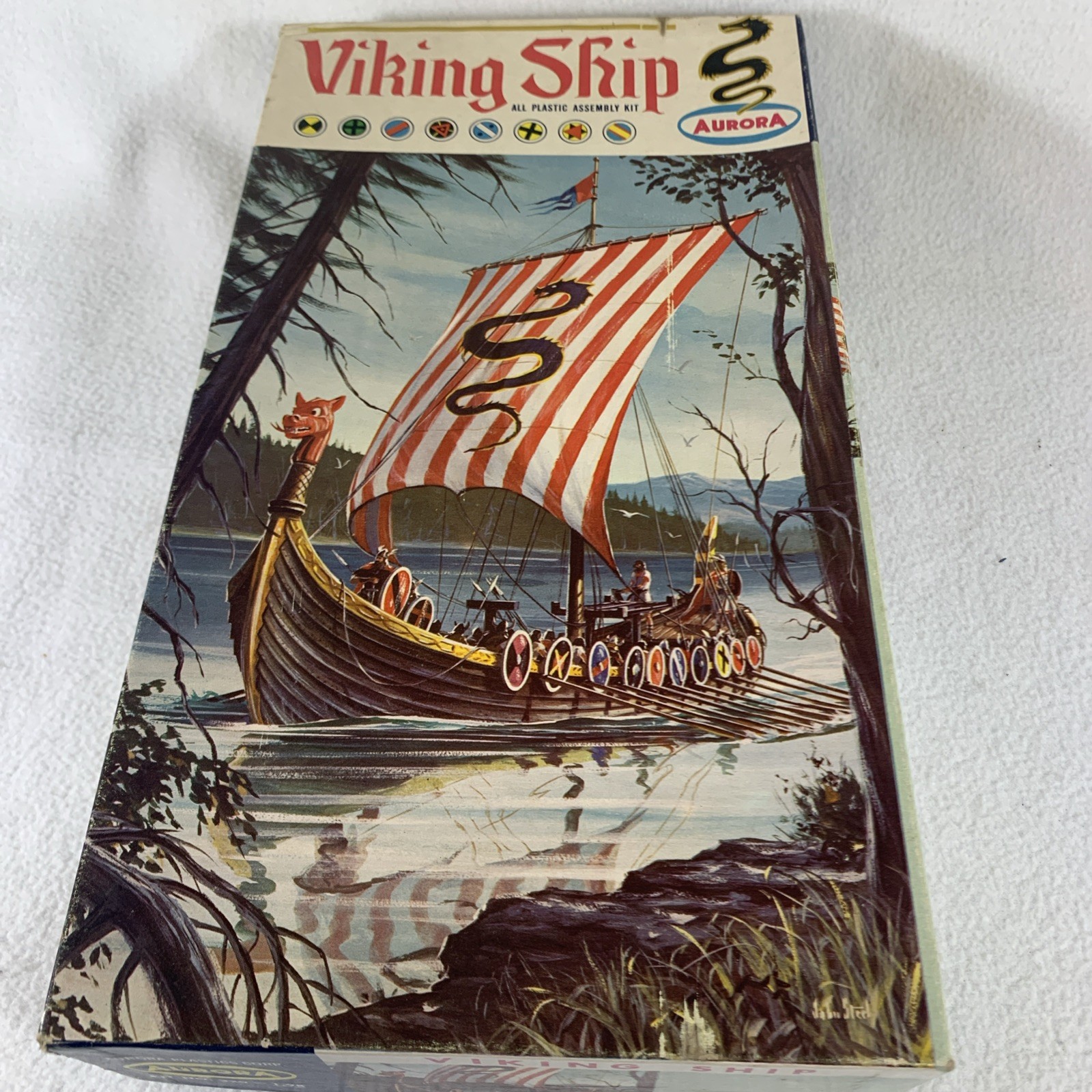 Vintage 1962 Aurora Viking Ship Plastic Model Kit No.  320-1.98