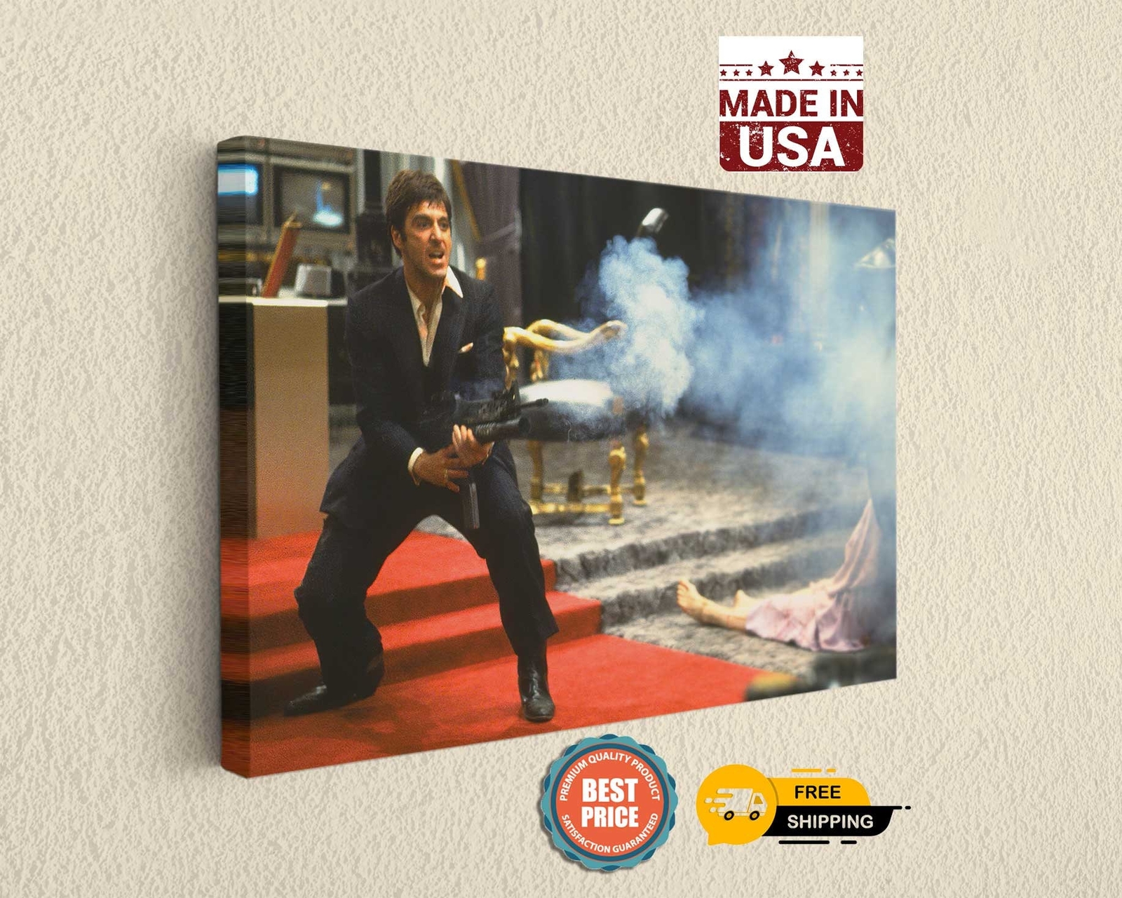 Scarface Canvas Print Tony Montana Movie Art Wall Decor Durable Print