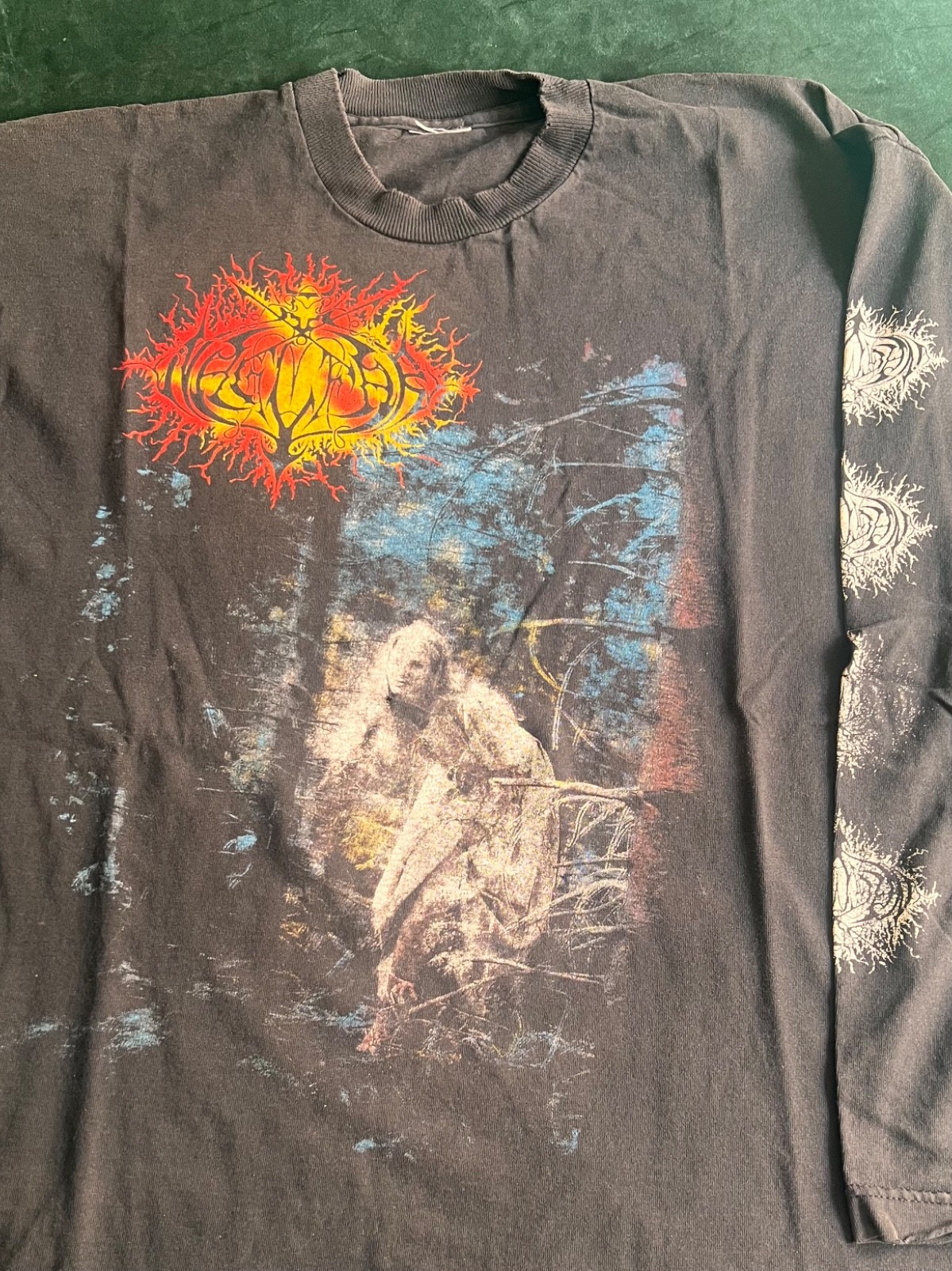Vintage Naglfar Longsleeve Shirt Vittra 1995 Swedish Black Metal Band Tour Tee