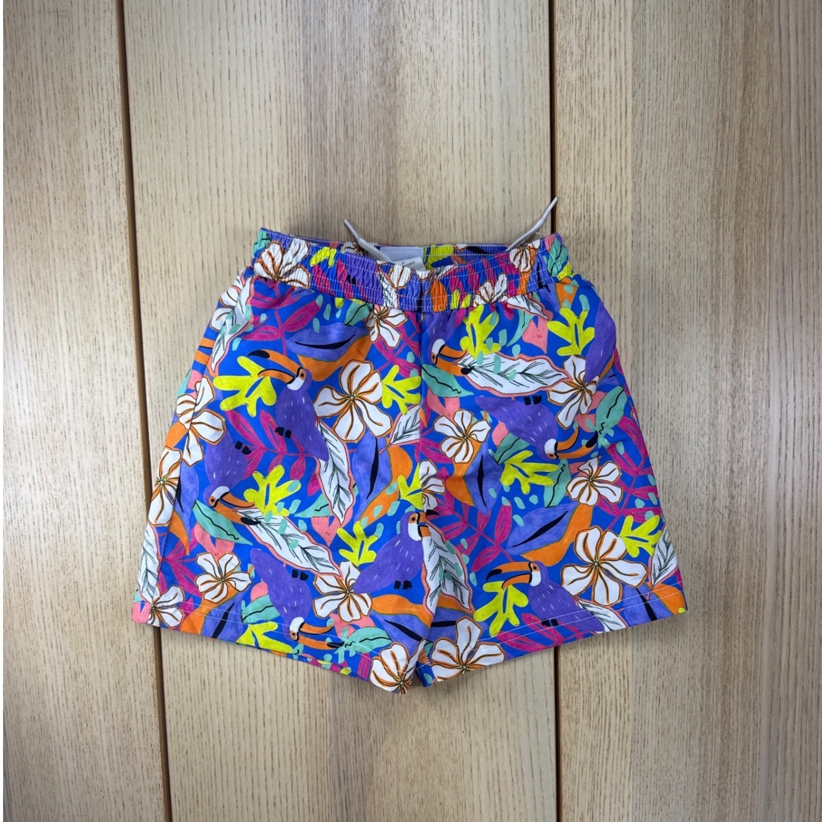 Florence Eiseman Boys Tropical Toucan Floral Swim Trunks Blue Orange Size Florence Eiseman Boys Tropical Toucan Floral Swim Trunks Blue Orange Size