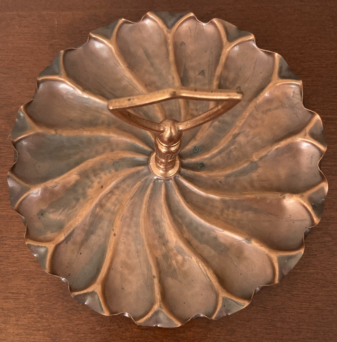 Gregorian Solid Copper Candy Nut Serving Tray With Handle Made In USA Gregorian Solid Copper Candy Nut Serving Tray With Handle Made In USA