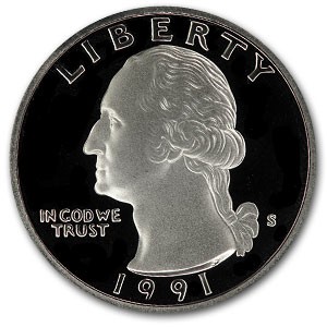 1991-S Washington Quarter Gem Proof 1991-S Washington Quarter Gem Proof