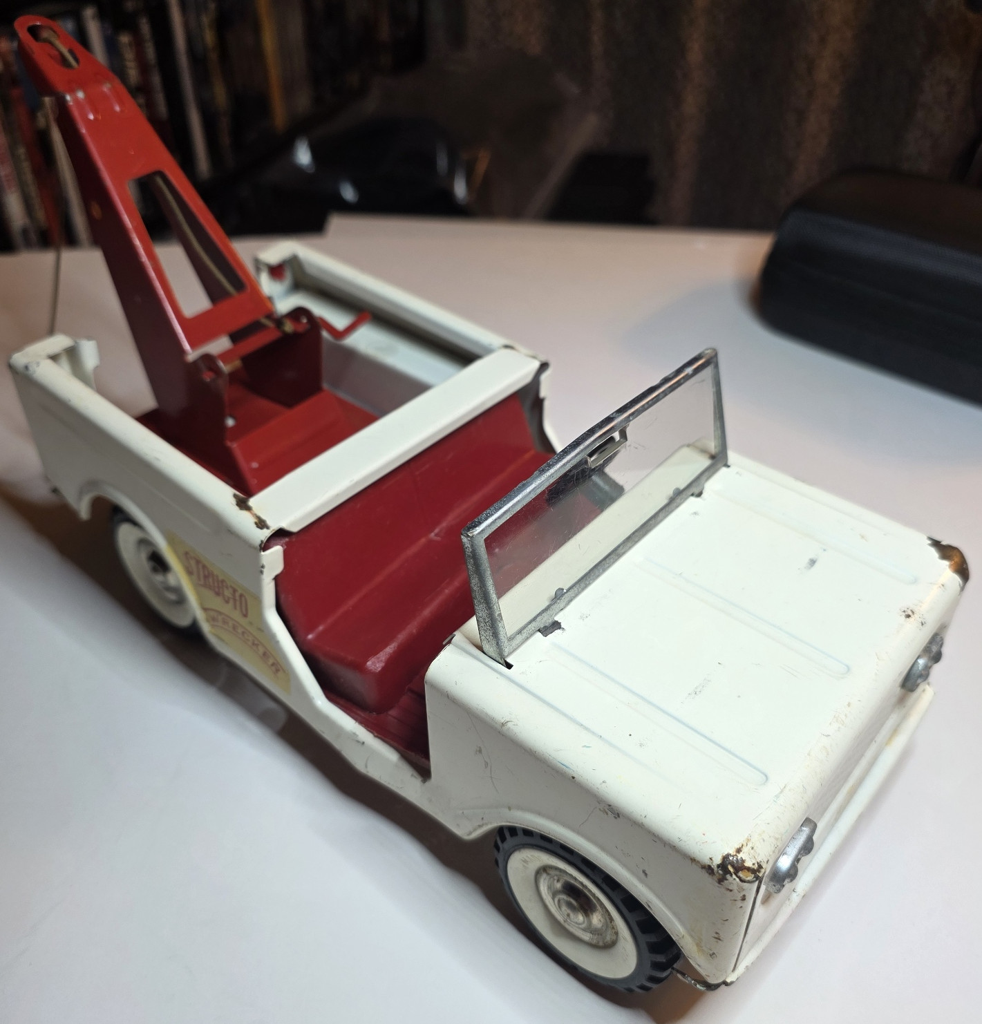 Vintage Original Structo Wrecker Pressed Steel Toy Tow Truck Vintage Original Structo Wrecker Pressed Steel Toy Tow Truck