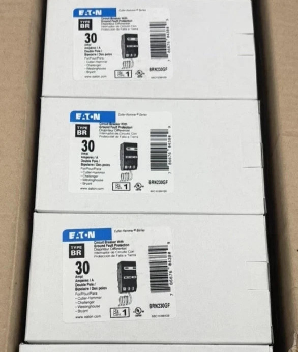 NEW Eaton BRN230GF BR GFCI Circuit Breaker Ground Fault GFCI 2 POLE NEW Eaton BRN230GF BR GFCI Circuit Breaker Ground Fault GFCI 2 POLE