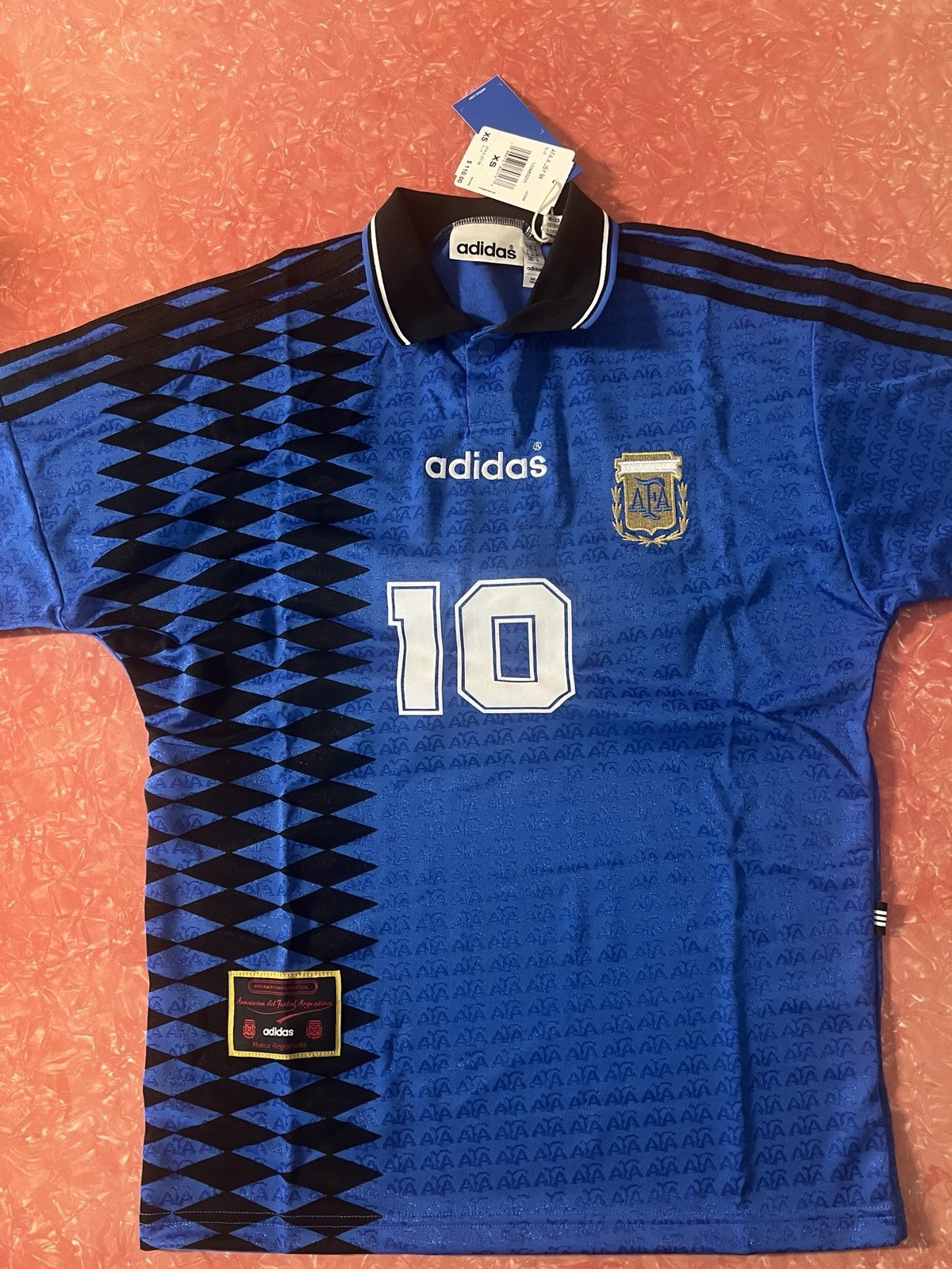 ADIDAS ARGENTINA IS0266 1994 AWAY MARADONA LAST GOAL GREECE 2-Tone XS JERSEY