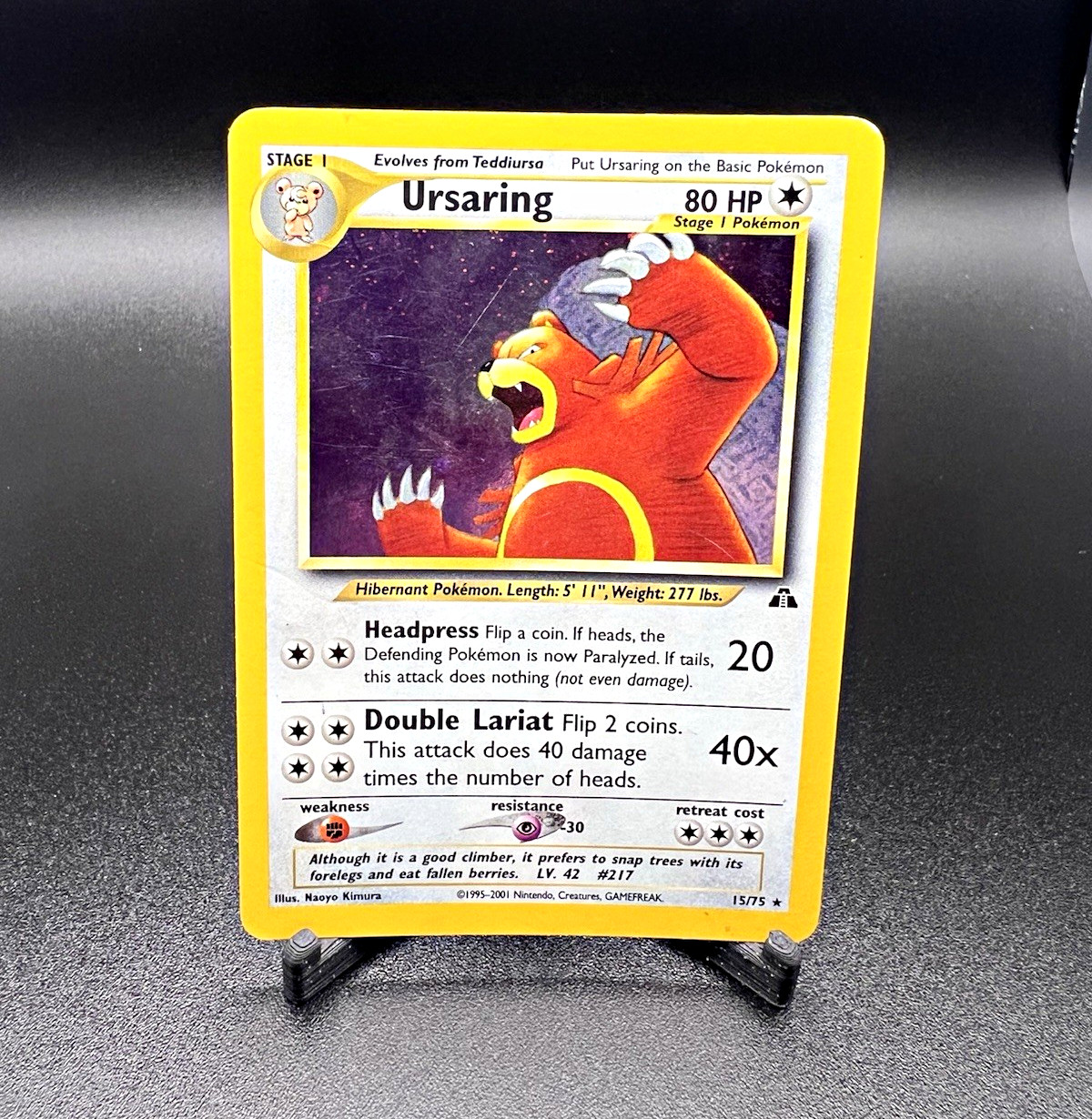 Pokemon Ursaring 15/75 Neo Discovery Holo Rare Unlimited EN 2001 80 HP Pokemon Ursaring 15/75 Neo Discovery Holo Rare Unlimited EN 2001 80 HP