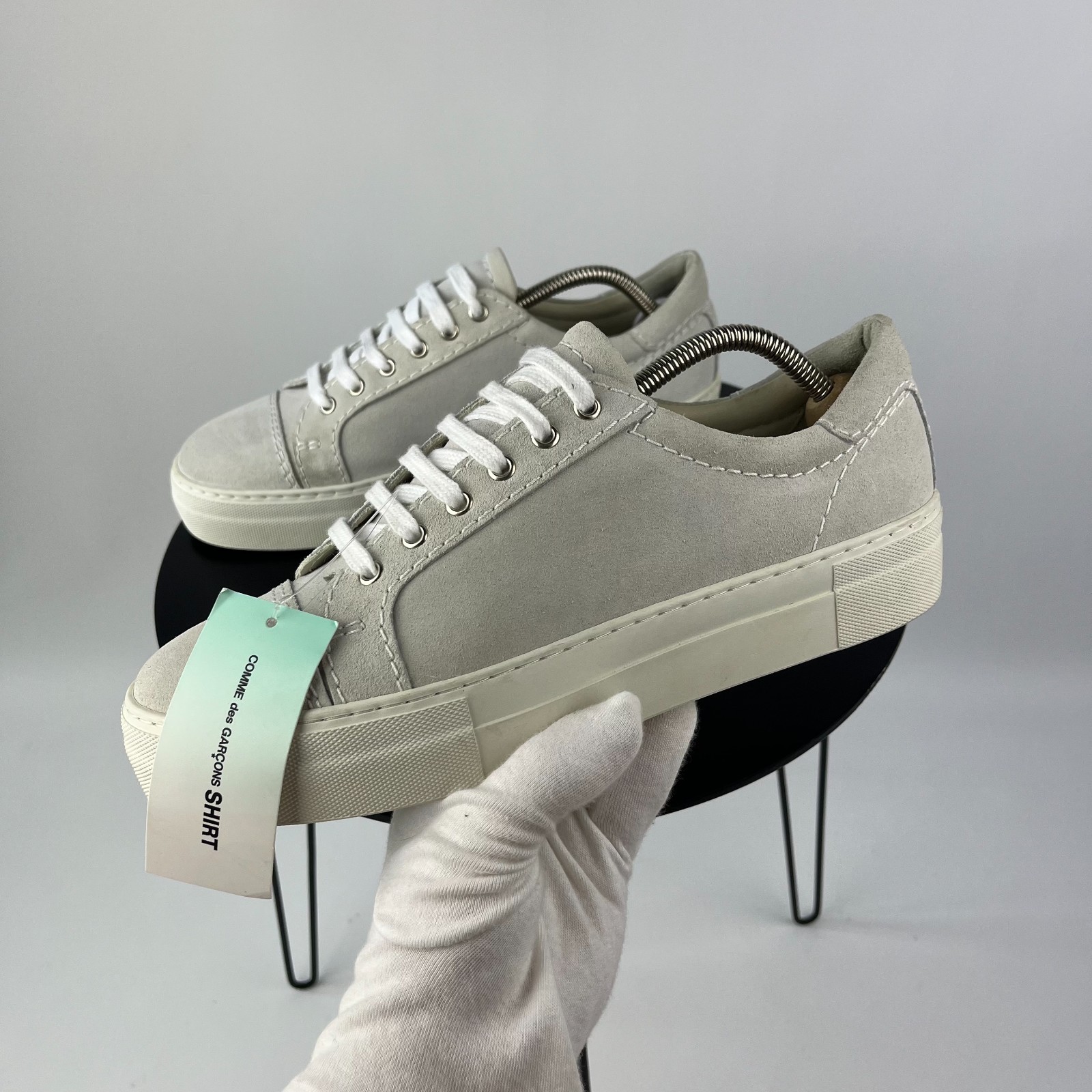 NWT Comme des Garcons SHIRT Grey Suede Sneakers EU 42 US 9 UK 8 Made In Portugal