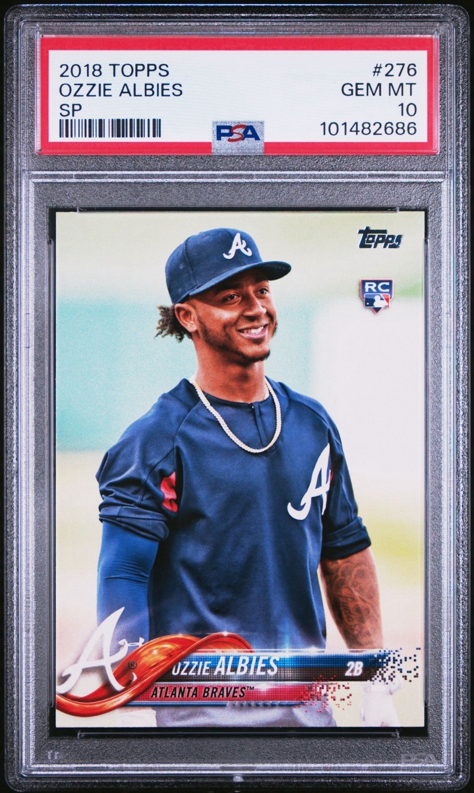 2018 Topps OZZIE ALBIES #276 RC SP Image Variation - PSA 10 2018 Topps OZZIE ALBIES #276 RC SP Image Variation - PSA 10