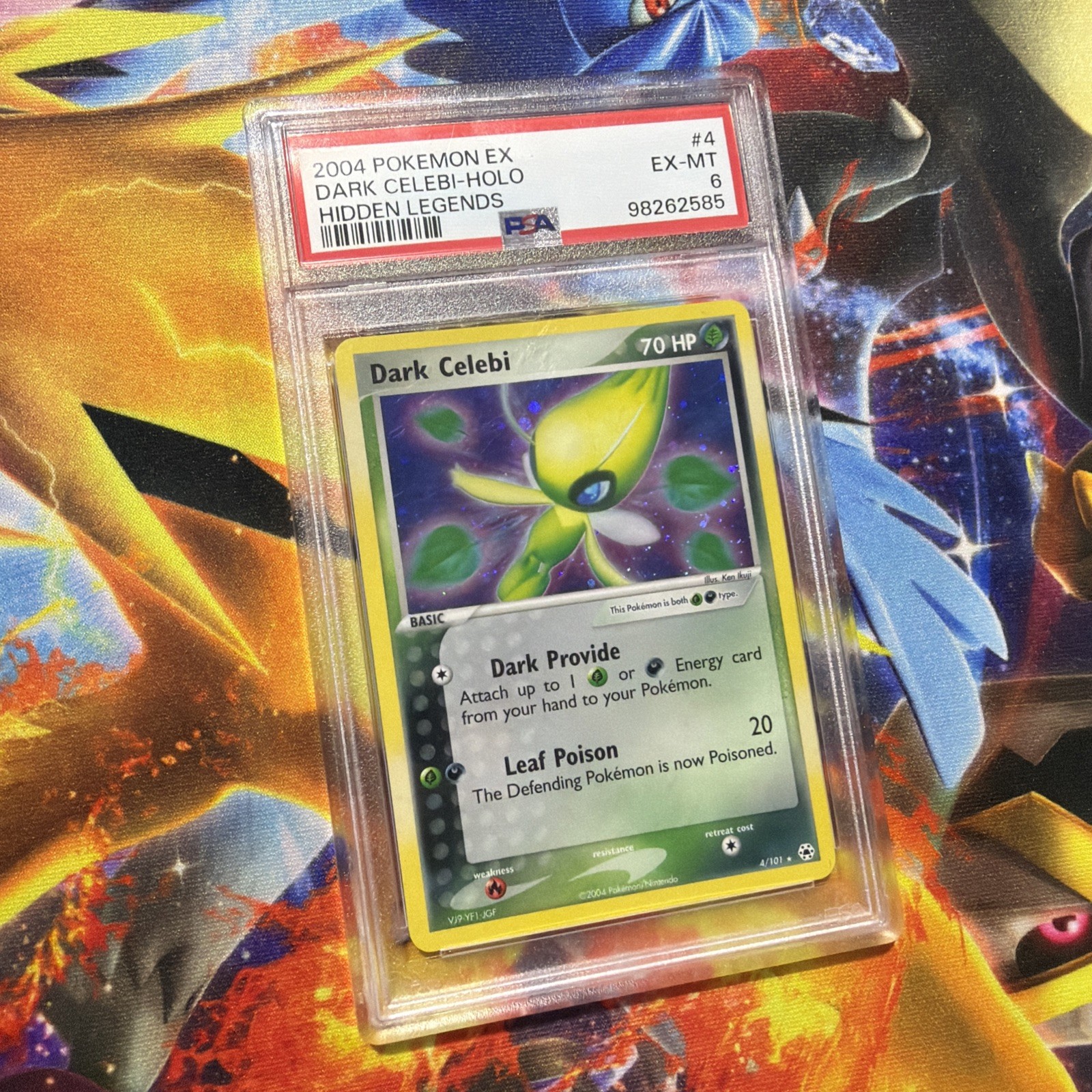2004 POKEMON EX HIDDEN LEGENDS #4 DARK CELEBI-HOLO PSA 6