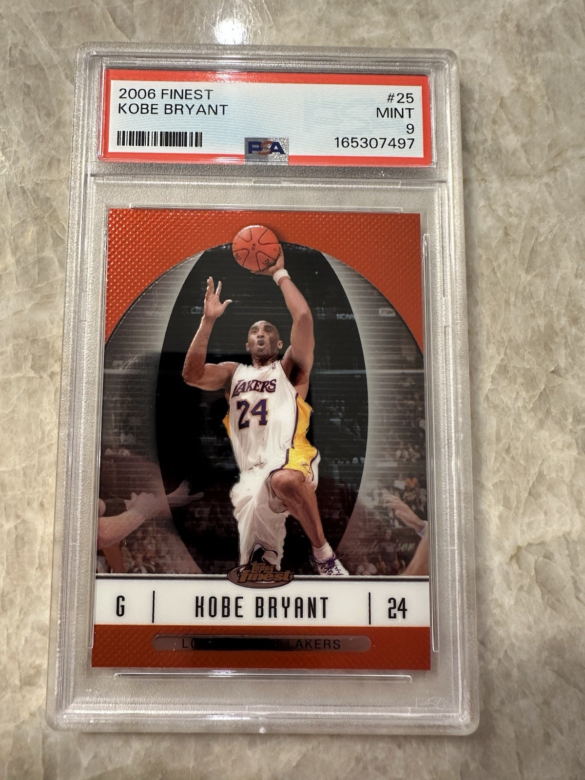 2006-07 Topps Finest - Kobe Bryant #25 Los Angeles Lakers Card PSA 9 MINT